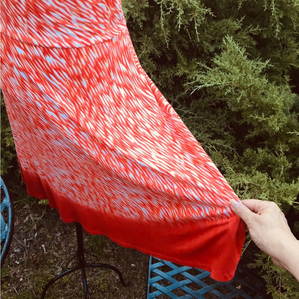 Athlete pastel orange and white Fit and Flare Sleeveless Mini Dress - Picture 8 of 10
